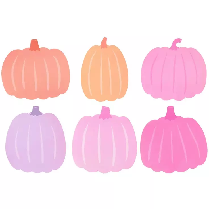 Mardel Fall Classroom Teacher Decor - Pink Pumpkins Bulletin Board Cutouts