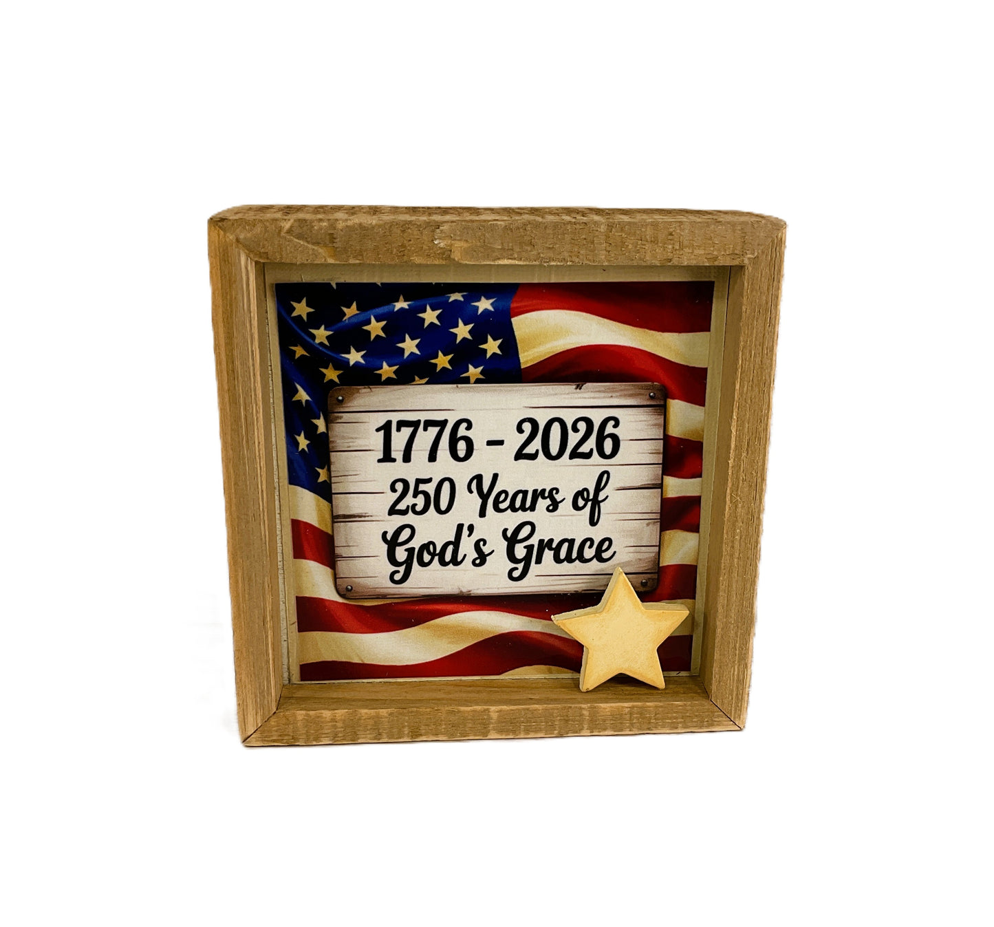 AGSD Patriotic Decor – Blessed God's Grace July 4th 250th Birthday Sign