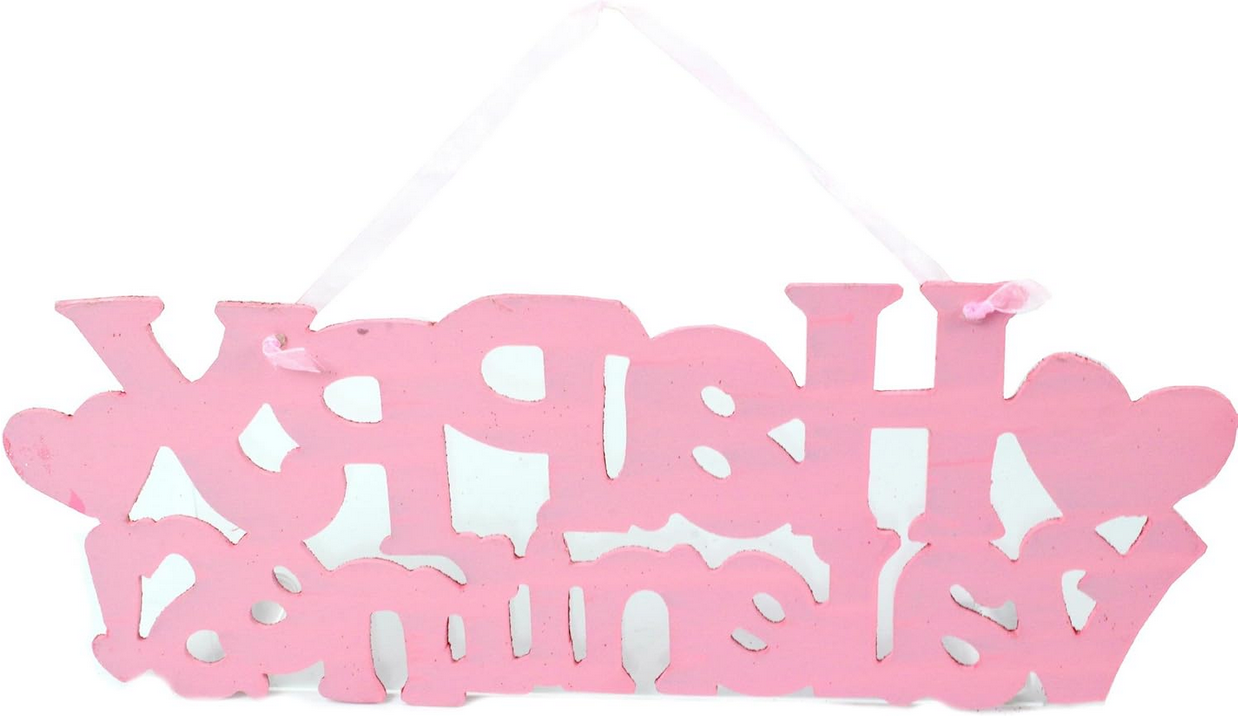 Darice Valentines Decor - Pink and Red Wall Wreath Sign 15.25 inches