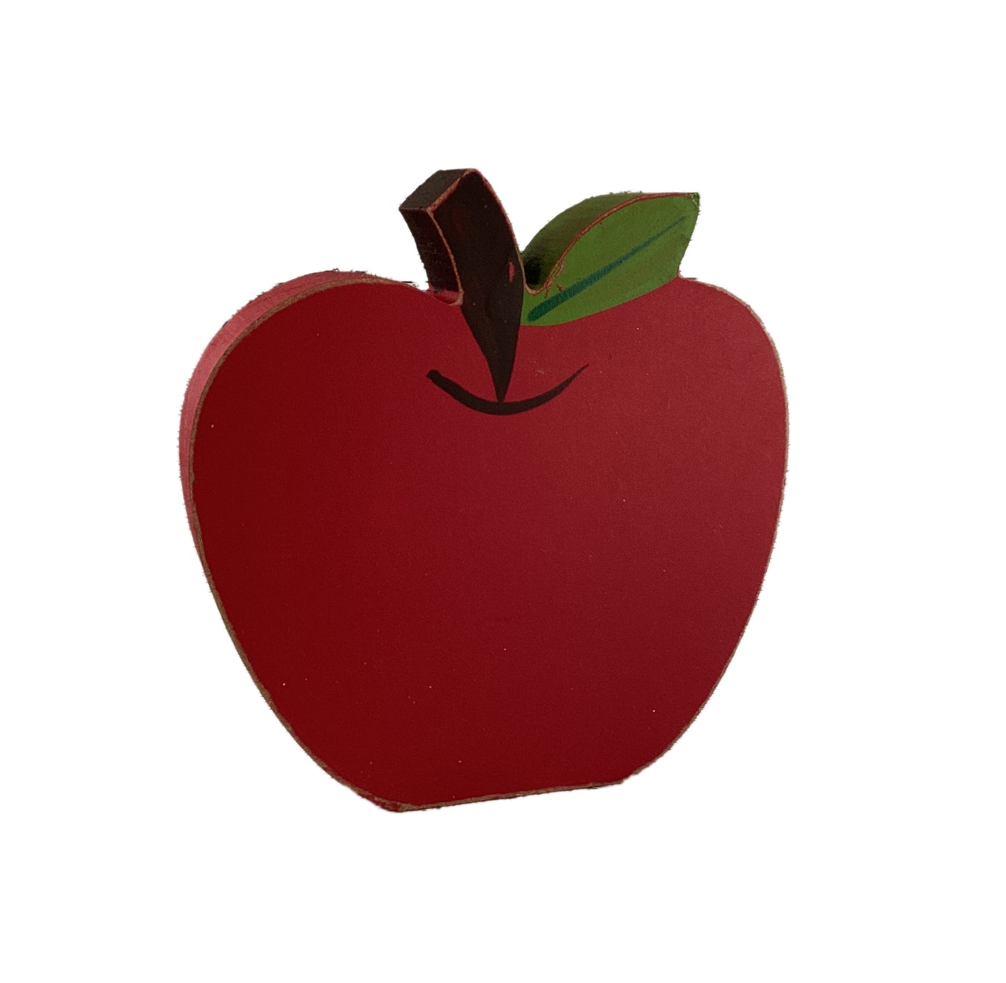 AGD Fall Decor - Orchard Plaid Chunky Wood Apple Sitter