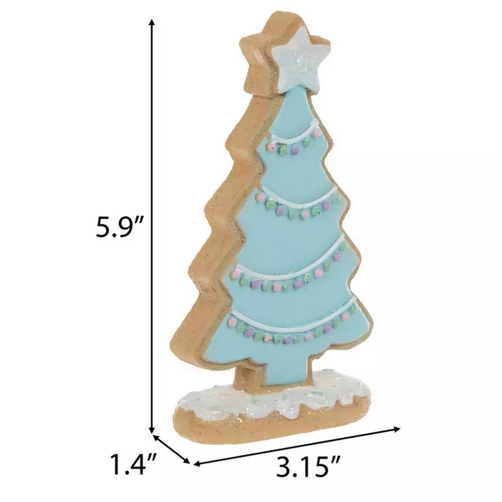 HL Christmas Decor - Gingerbread Cookie Pastel Trees 3pc