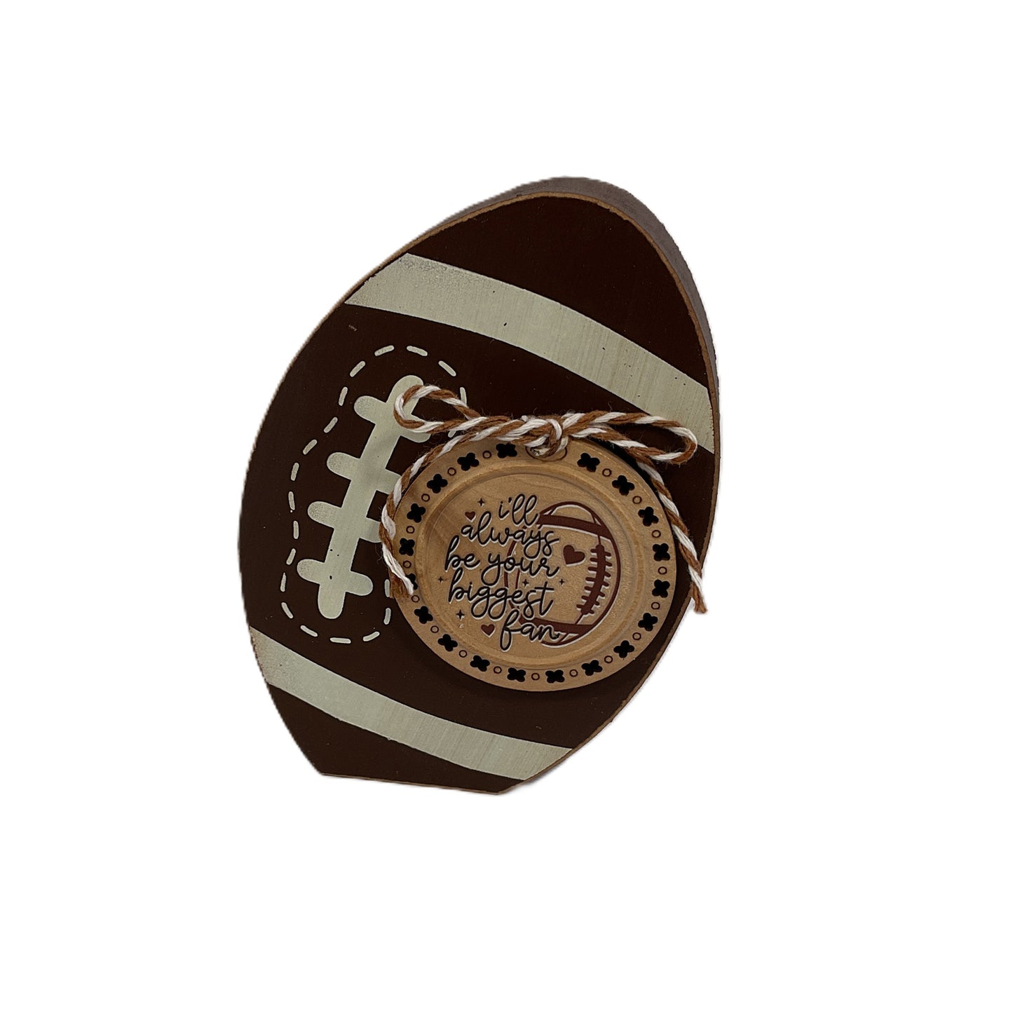 AGSD Fall Decor - Chunky Wood Football Sentiment Icon Sitter