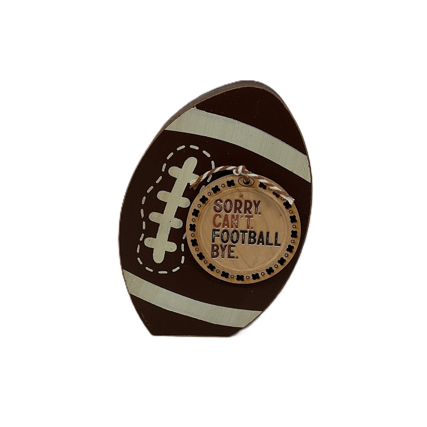 AGSD Fall Decor - Chunky Wood Football Sentiment Icon Sitter