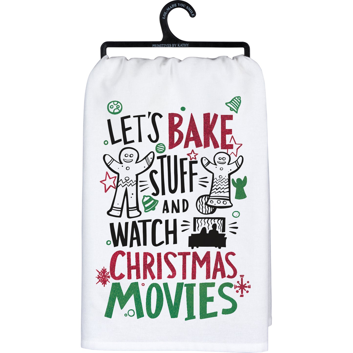 PBK Christmas Decor - Bake Cookies Watch Movies Dish Towel