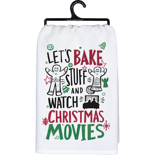 PBK Christmas Decor - Bake Cookies Watch Movies Dish Towel