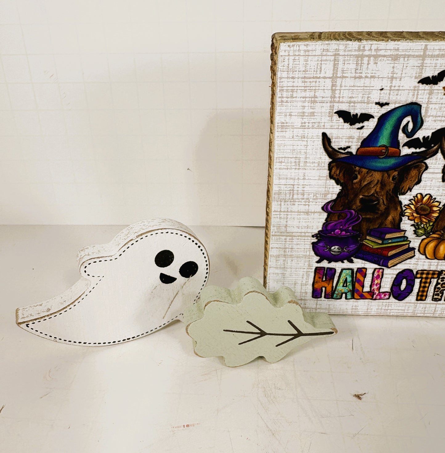 AGD Fall Decor - Hallo-Thank-Mas Highland Cow Multi Season Wood Icons