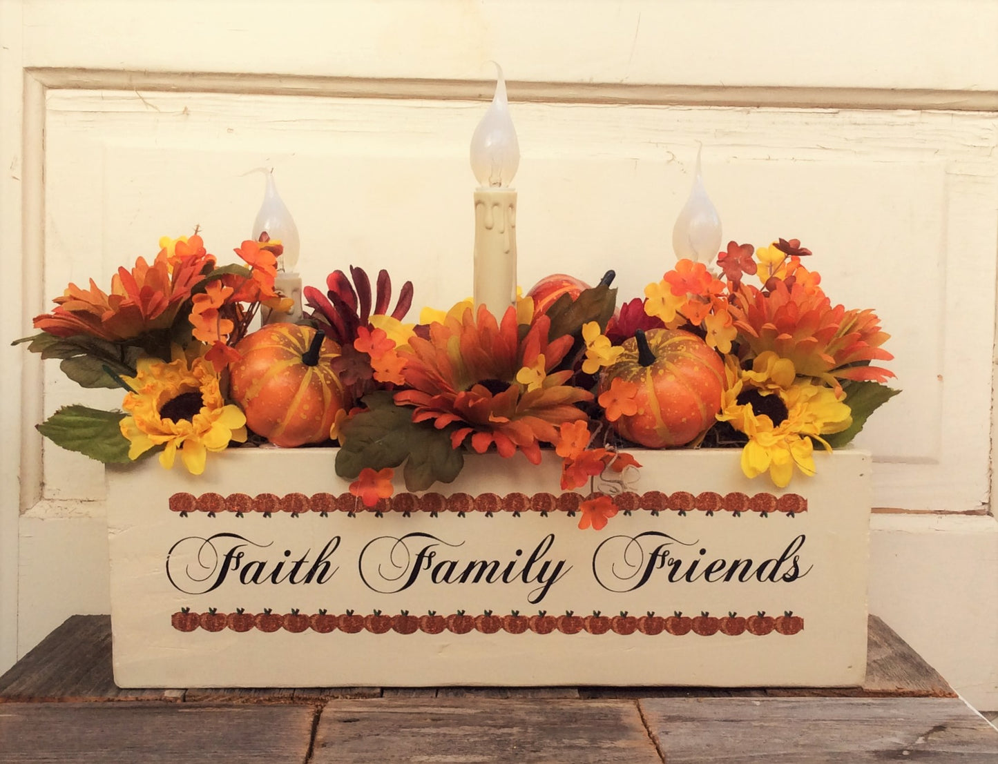 AG Designs Fall Decor - Faith Family Friends Electric Candle Flower Light Box #3