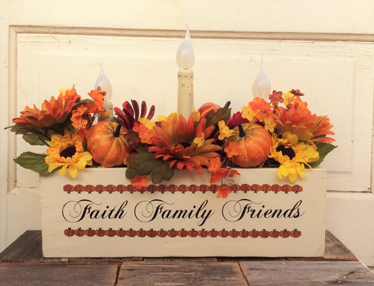 AG Designs Fall Decor - Faith Family Friends Electric Candle Flower Light Box #3