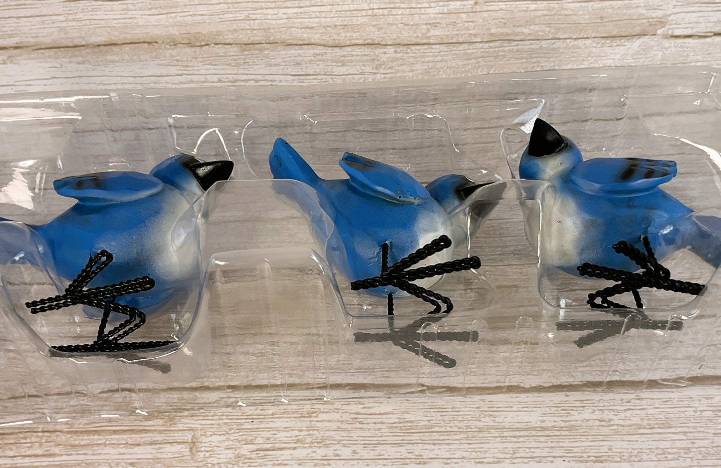 HL Home Decor - Resin Blue Spring Garden Crows Figurines 3pc Set