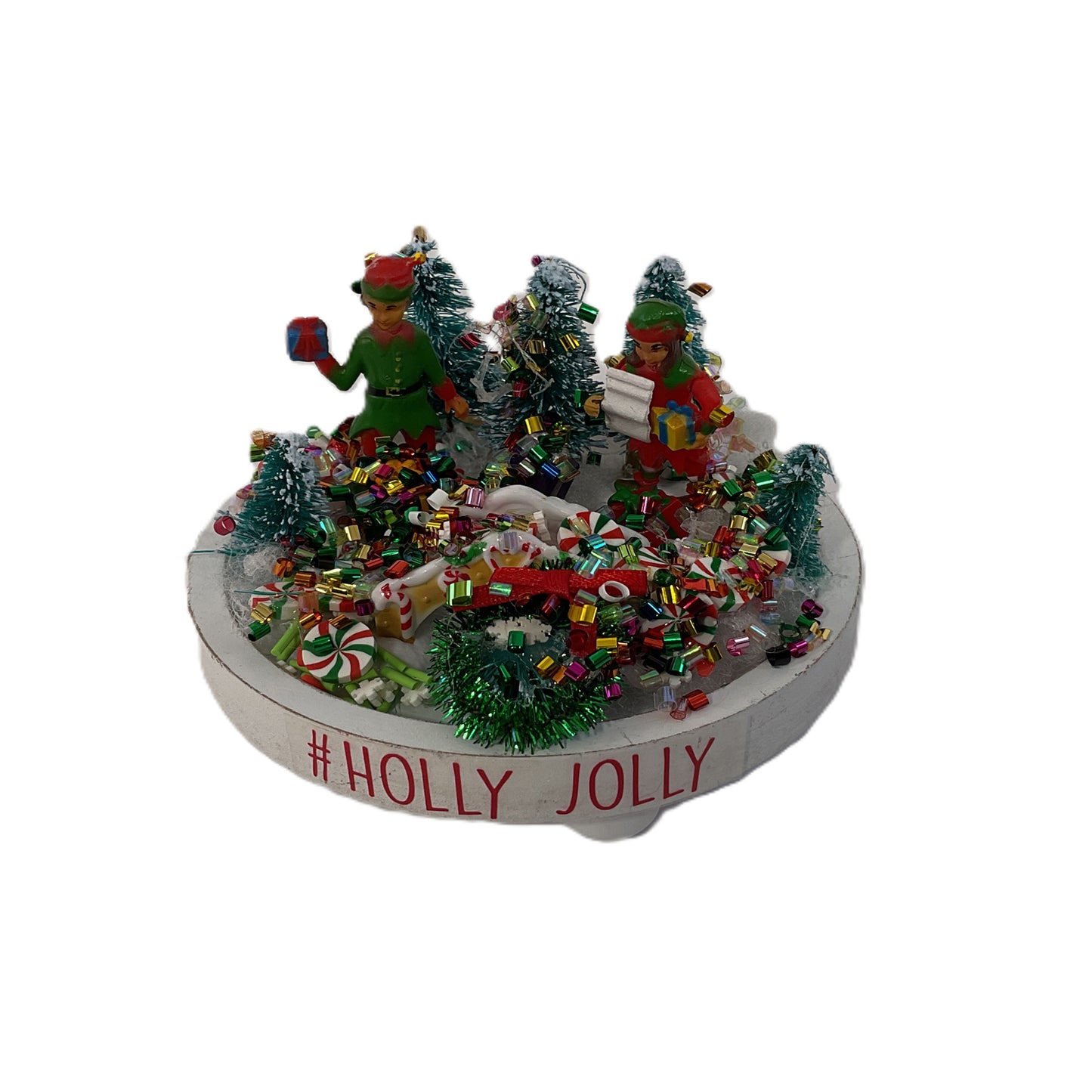 AGSD Christmas Decor - Elf Elves Miniature Mini Fairy Tier Tray Scene