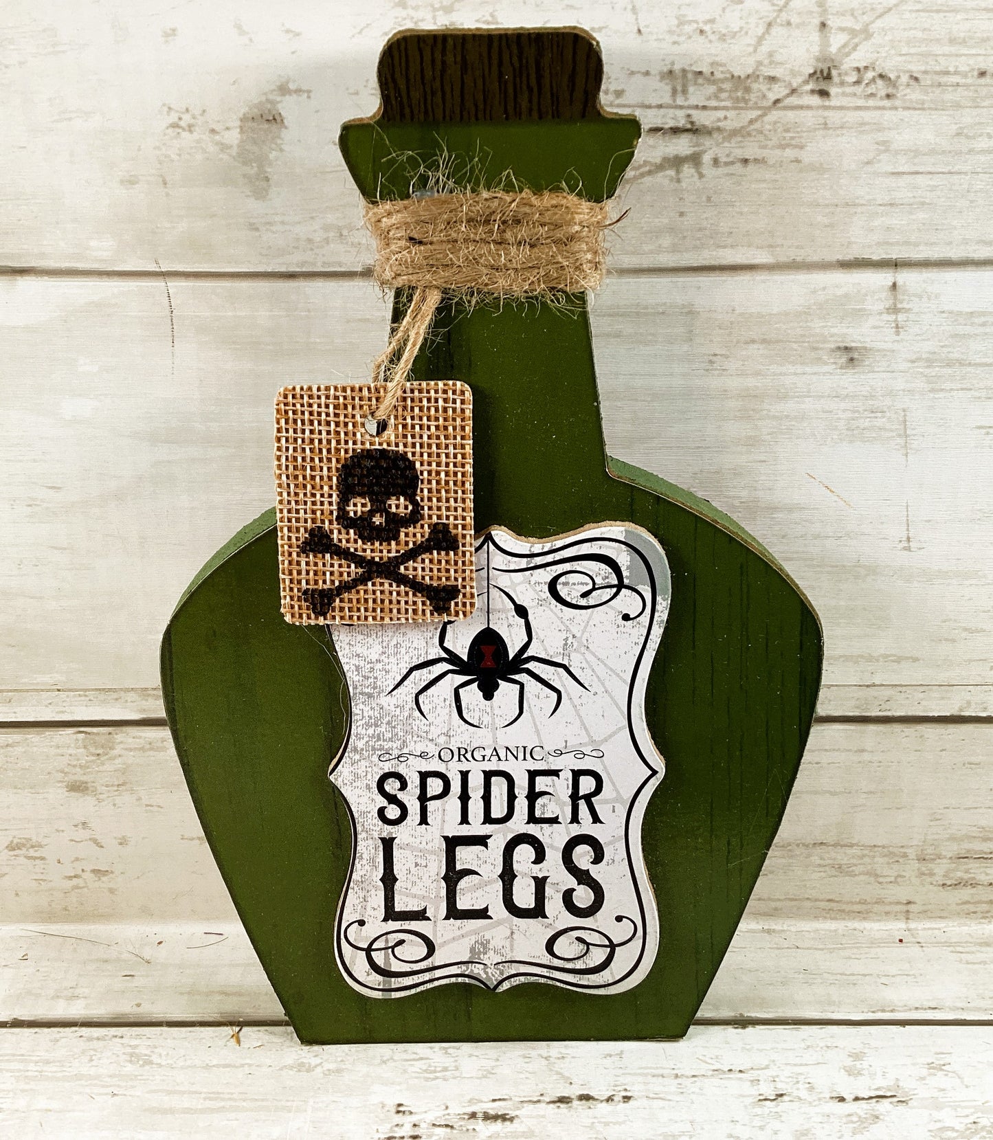 DT Halloween Decor - Chunky Wood Potion Jar Bottles 4pc Set