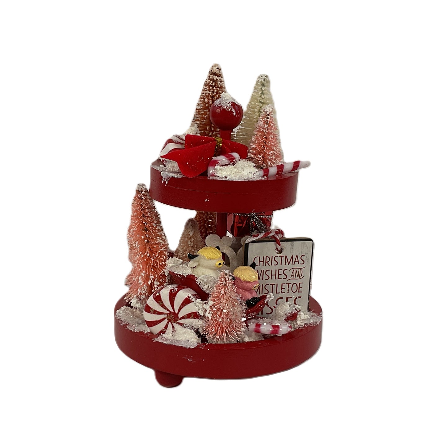 AGSD Christmas Decor - Highland Cows Miniature Mini Fairy Tier Tray Scene