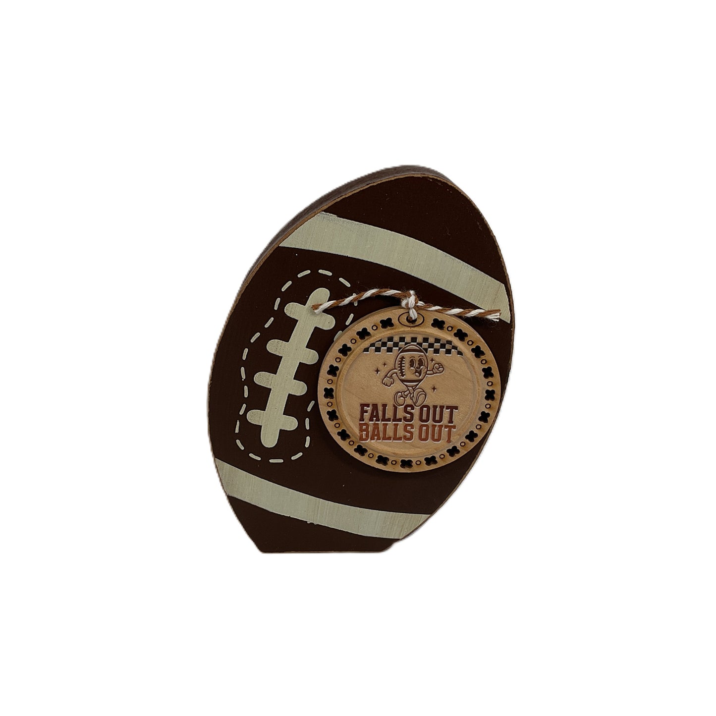 AGSD Fall Decor - Chunky Wood Football Sentiment Icon Sitter