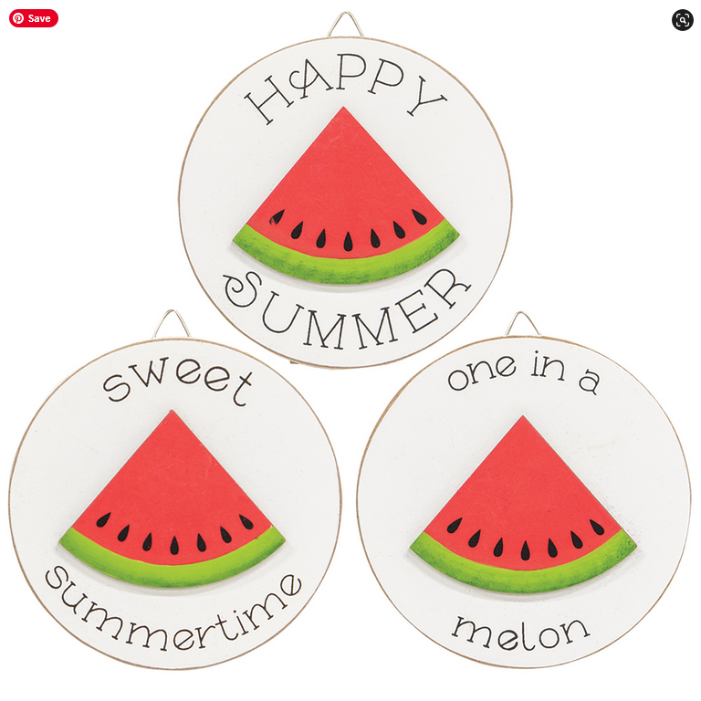 CWI Spring Decor - Small Watermelon Theme Easel Signs 3pc Set