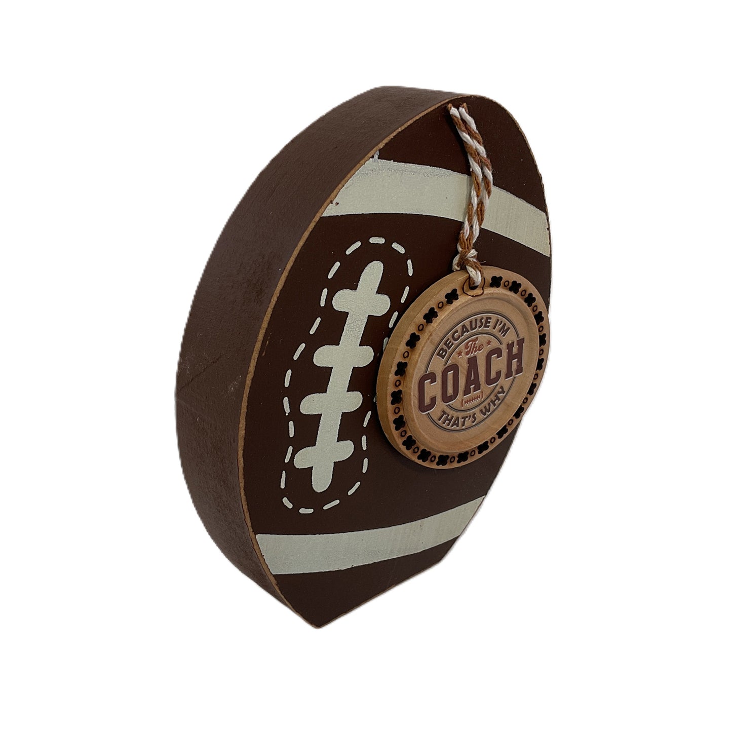 AGSD Fall Decor - Chunky Wood Football Sentiment Icon Sitter
