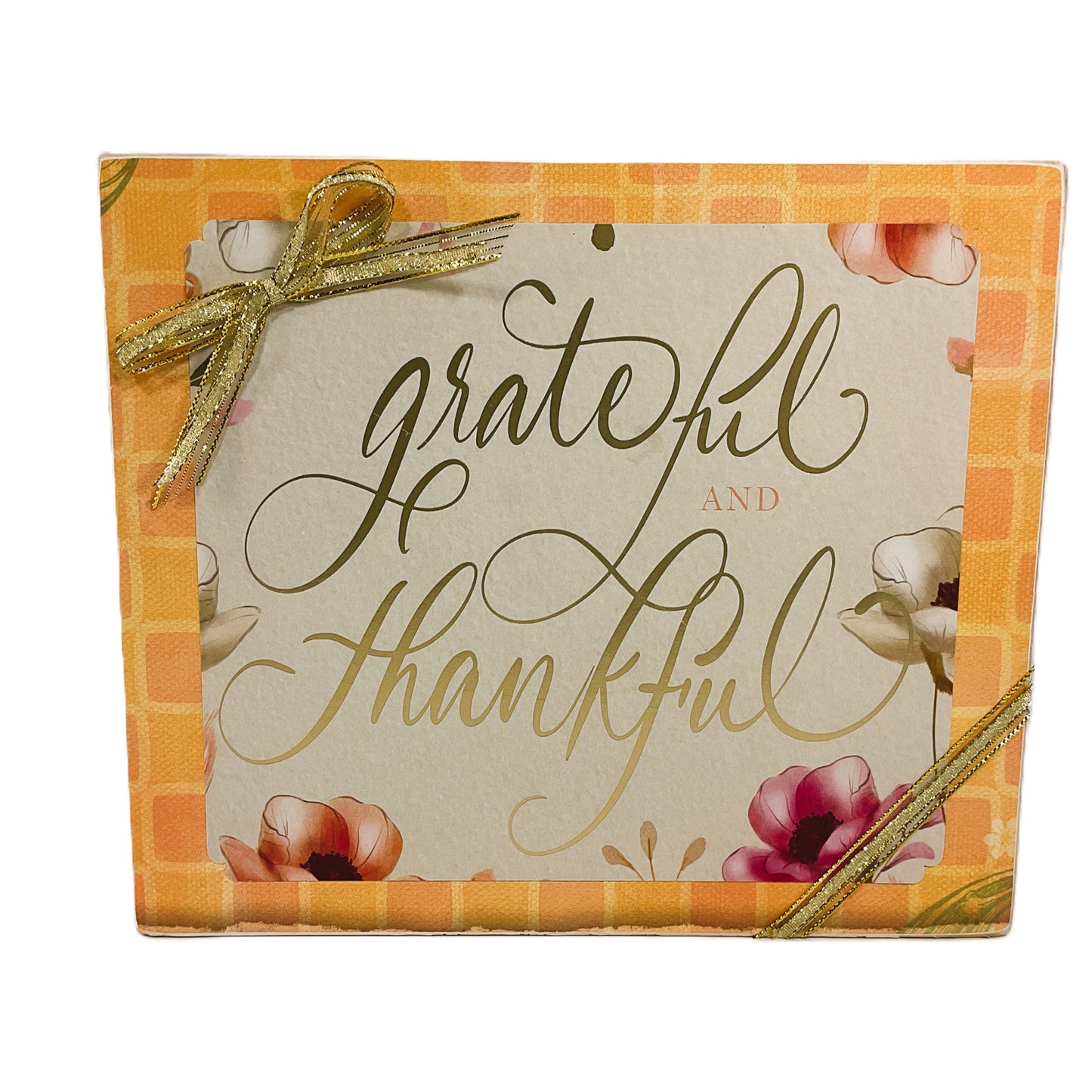 AGSD Fall Decor -  Pastel Rose Gold Grateful & Thankful Box Signs 2pc