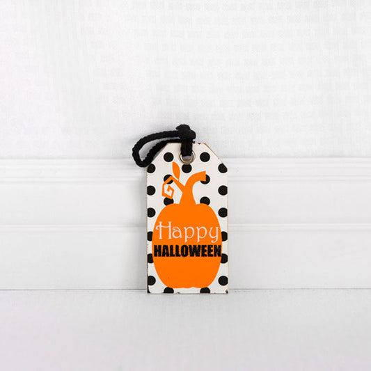 Adams & Co. Halloween Decor - Happy Halloween Wood Tag Ornament
