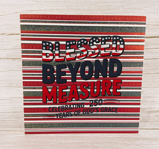 AGSD Patriotic Decor - Blessed by God's Grace July 4th 250th Birthday Sign with Bead & Tassel Garland