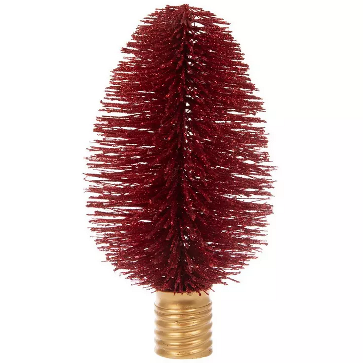 HL Christmas Decor - Light Bulb Sisal Bottlebrush Tree Large Red