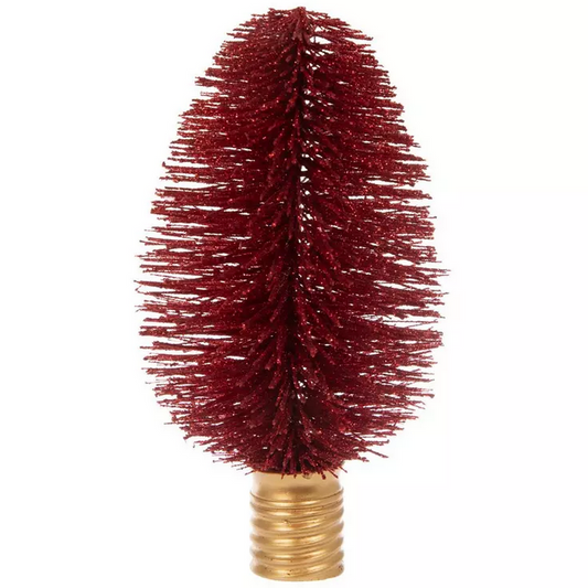 HL Christmas Decor - Light Bulb Sisal Bottlebrush Tree Large Red