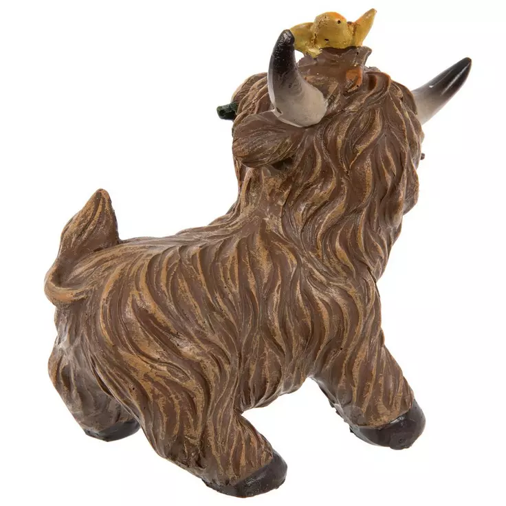 HL Spring Decor - Resin Scottish Highland Cow Spring Figurines 4pc Set