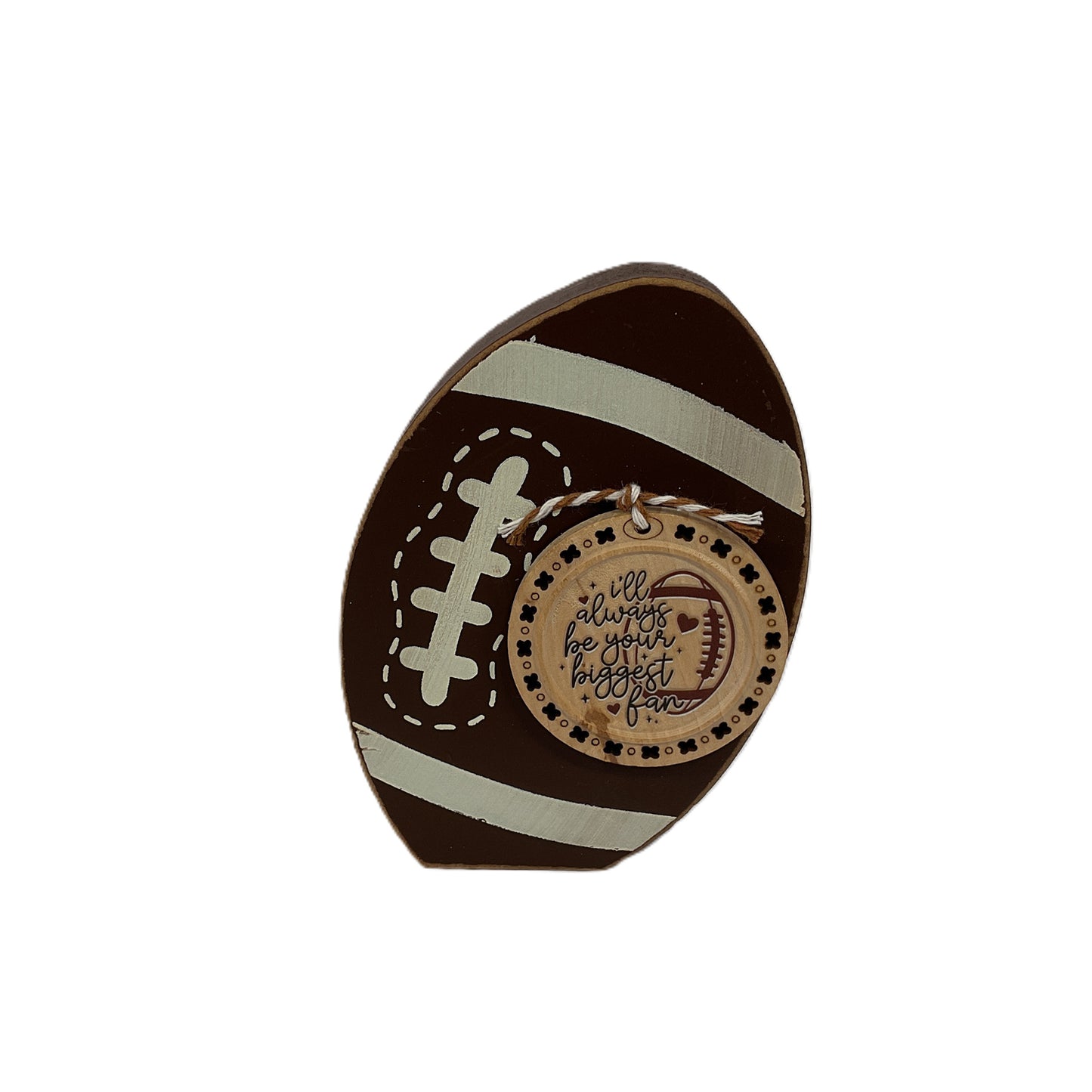 AGSD Fall Decor - Chunky Wood Football Icon Sitter