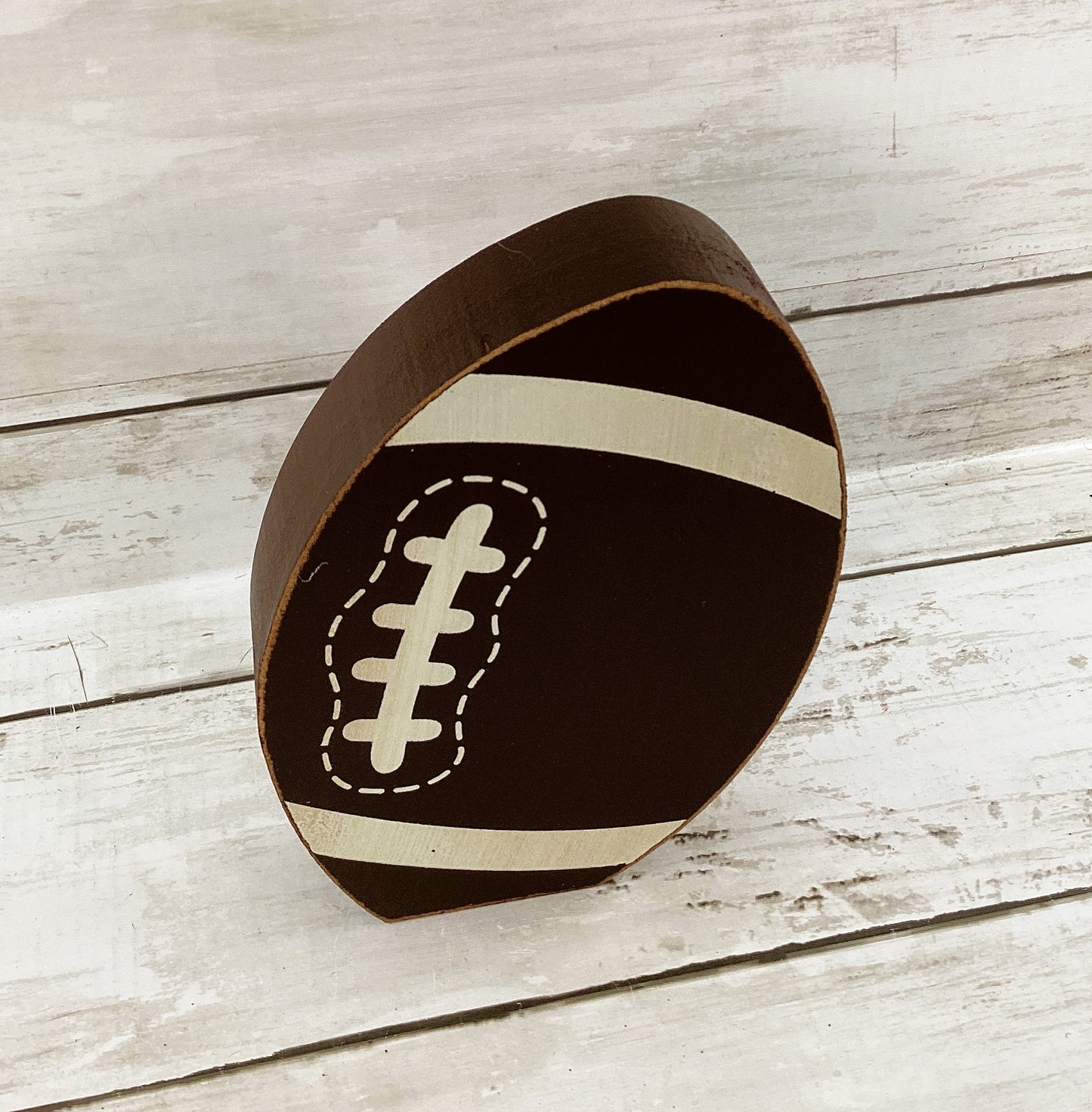 Fall Decor - Chunky Wood Football Icon Sitter