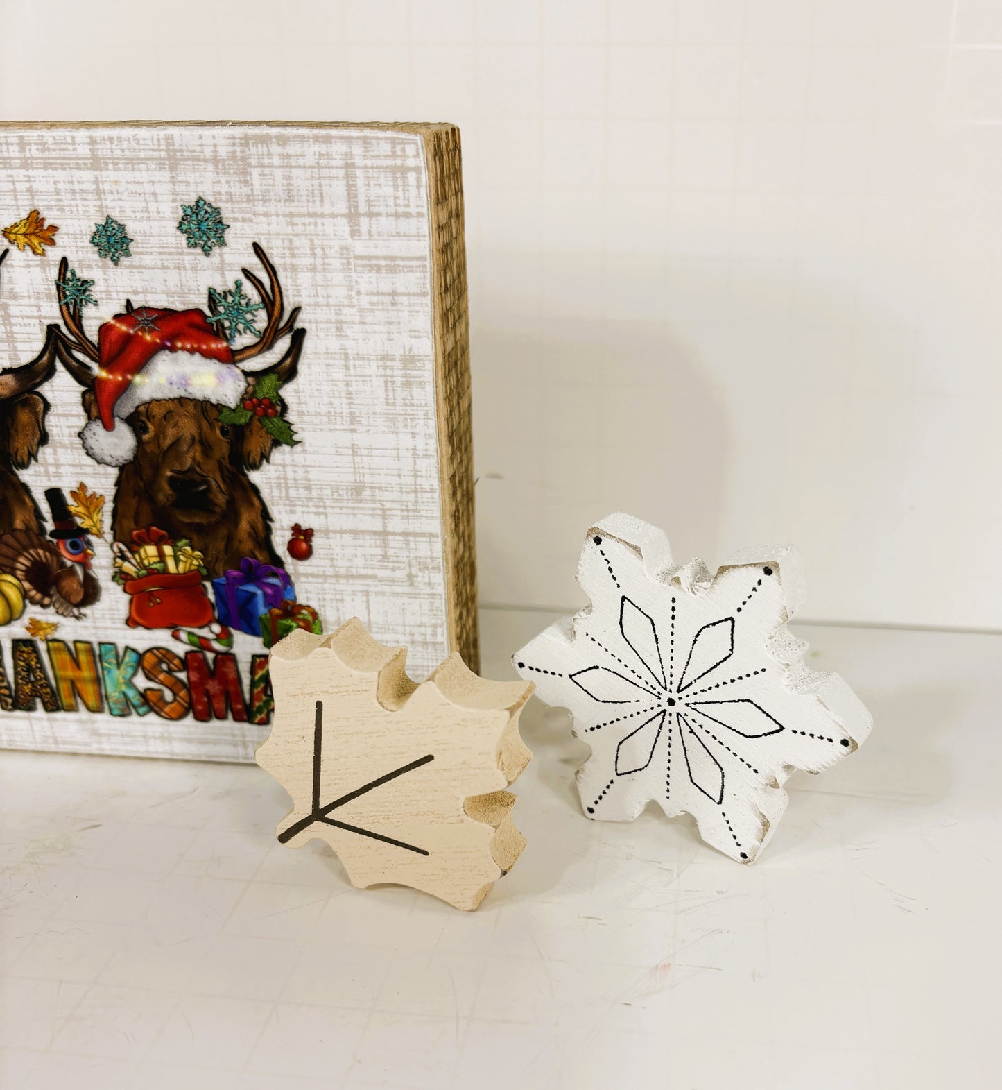 AGD Fall Decor - Hallo-Thank-Mas Highland Cow Multi Season Wood Icons