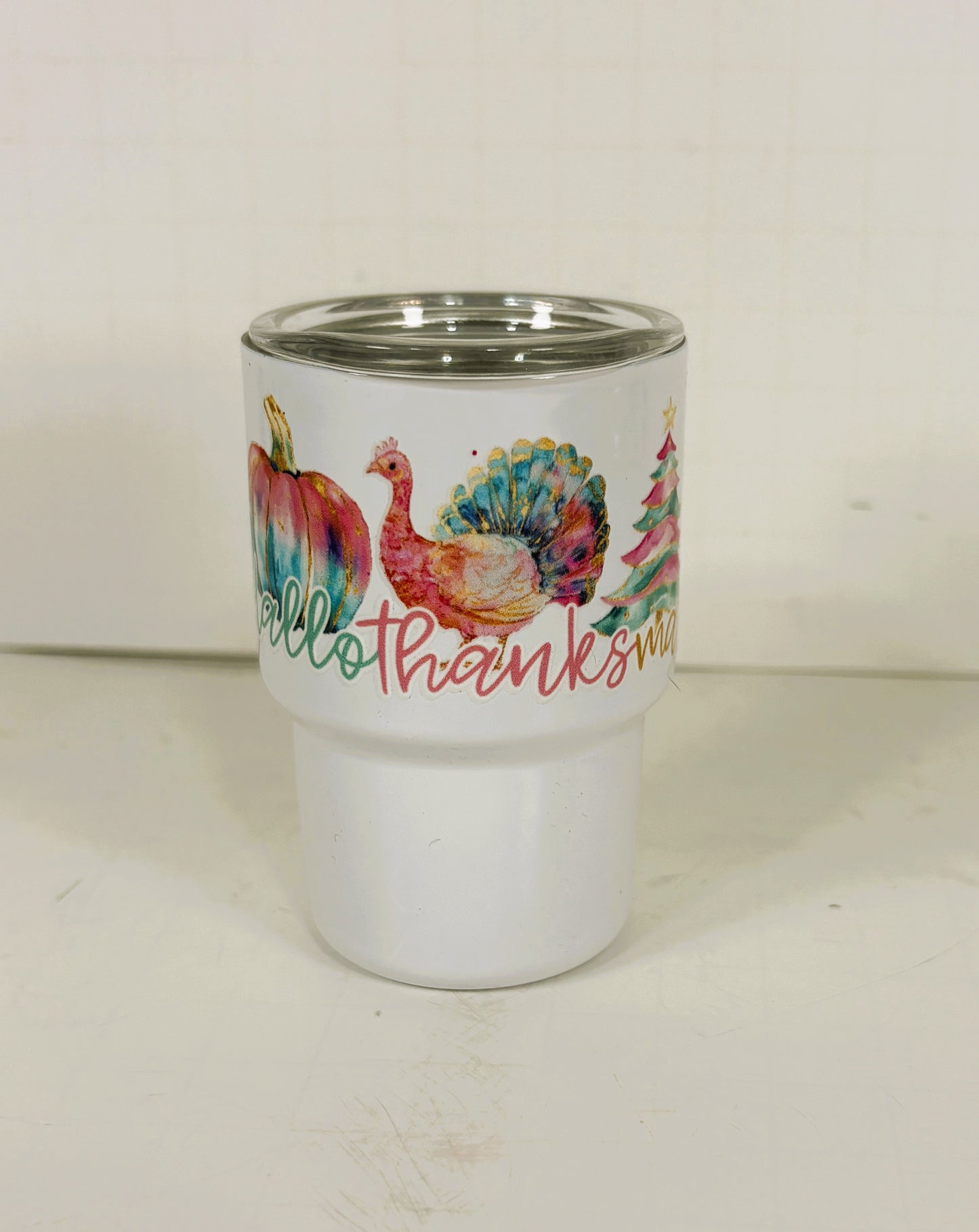 AGSD Fall Decor - White Multi Seasons Halloween Christmas Mini Tumbler