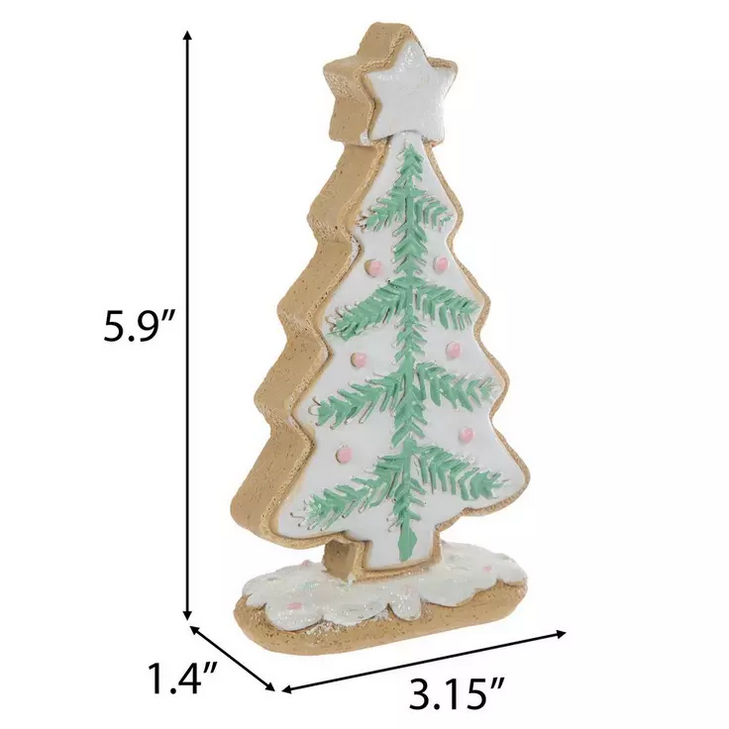 HL Christmas Decor - Gingerbread Cookie Pastel Trees 3pc