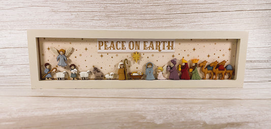 AGSD Christmas Decor - Nativity Scene Flat Back Button Inset Sign