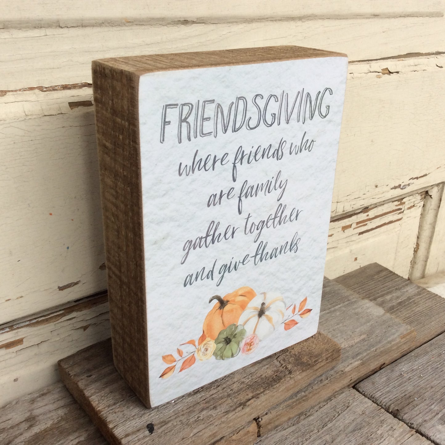 PBK Fall Decor - Friendsgiving Friends and Family Gather Together Box Sign