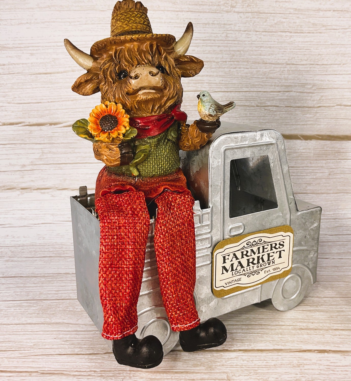 AGSD Fall Decor - Sunflower Harvest Highland Cows Truck Cart Set