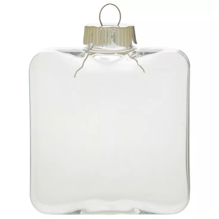 HL Christmas Supply - DIY Clear Fillable Plastic Flat Cube Ornament 8pc