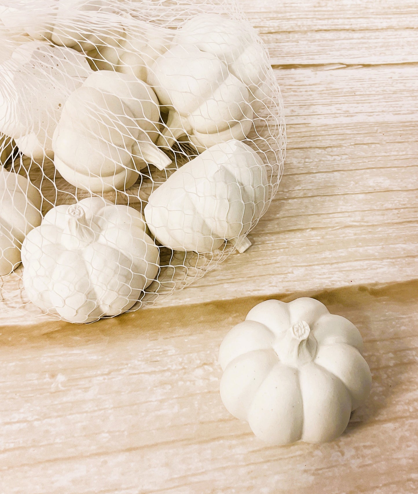 Make Market Halloween Craft Supply - DIY Small Unfinish White Pumpkins