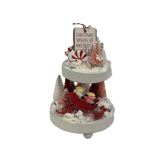 AGSD Christmas Decor - Highland Cows Miniature Mini Fairy Tier Tray Scene