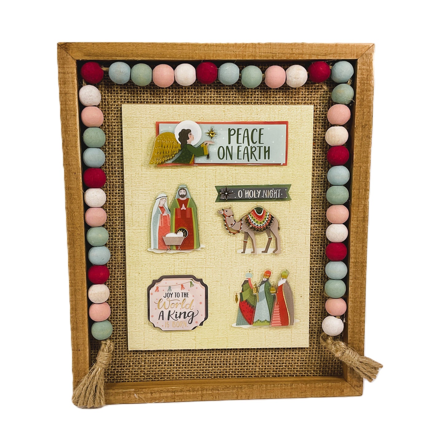 AGSD Christmas Decor - Nativity Adore Joy Peace Holy 3-D Icon Sign