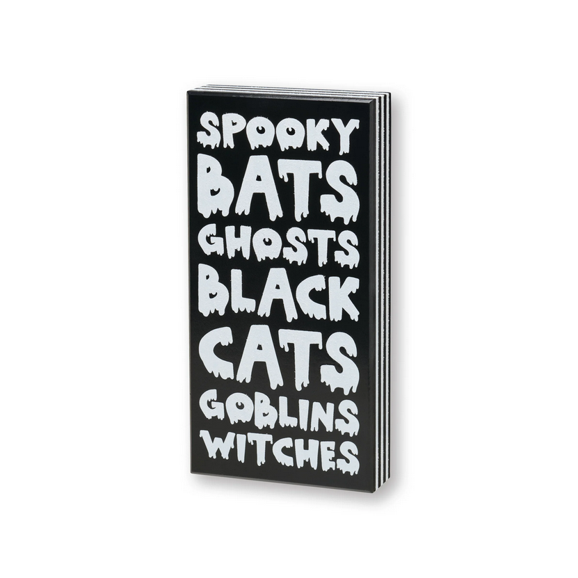 CP Halloween Decor - Black White Bat Cats Bats Subway Art Sign
