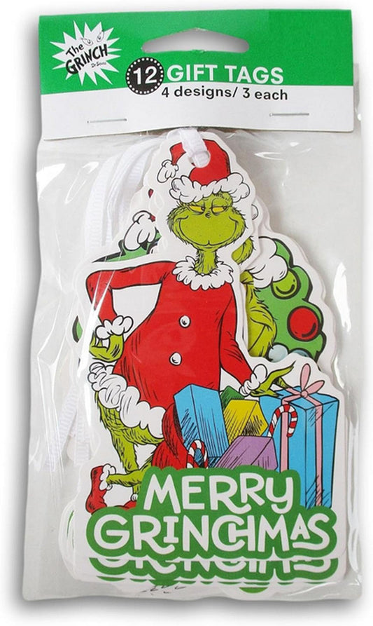 HL Christmas Decor - The Grinch Gift Tags 2 Sets (24 total tags)