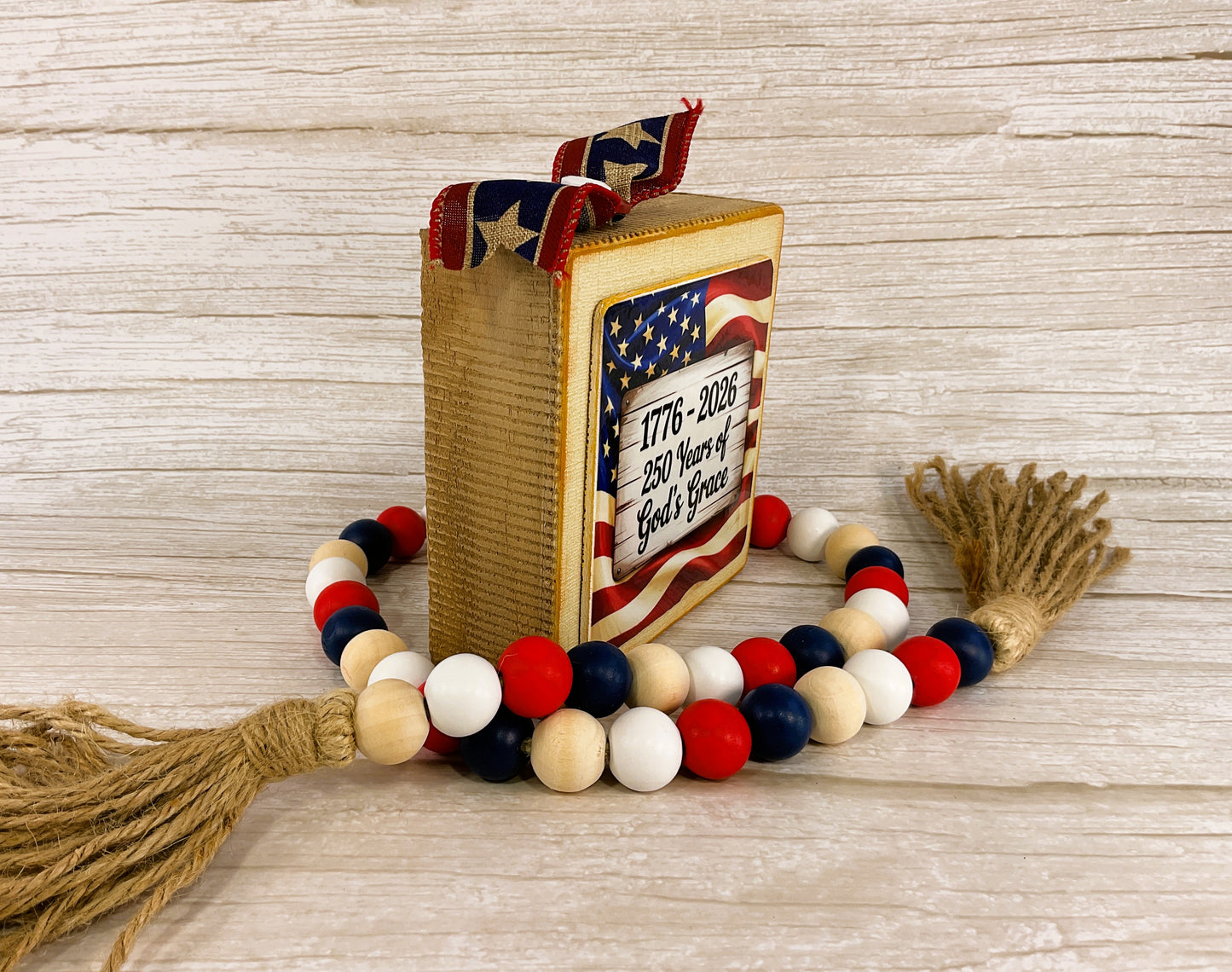 AGSD Patriotic Decor – God's Grace July 4th 250th Sign & Garland