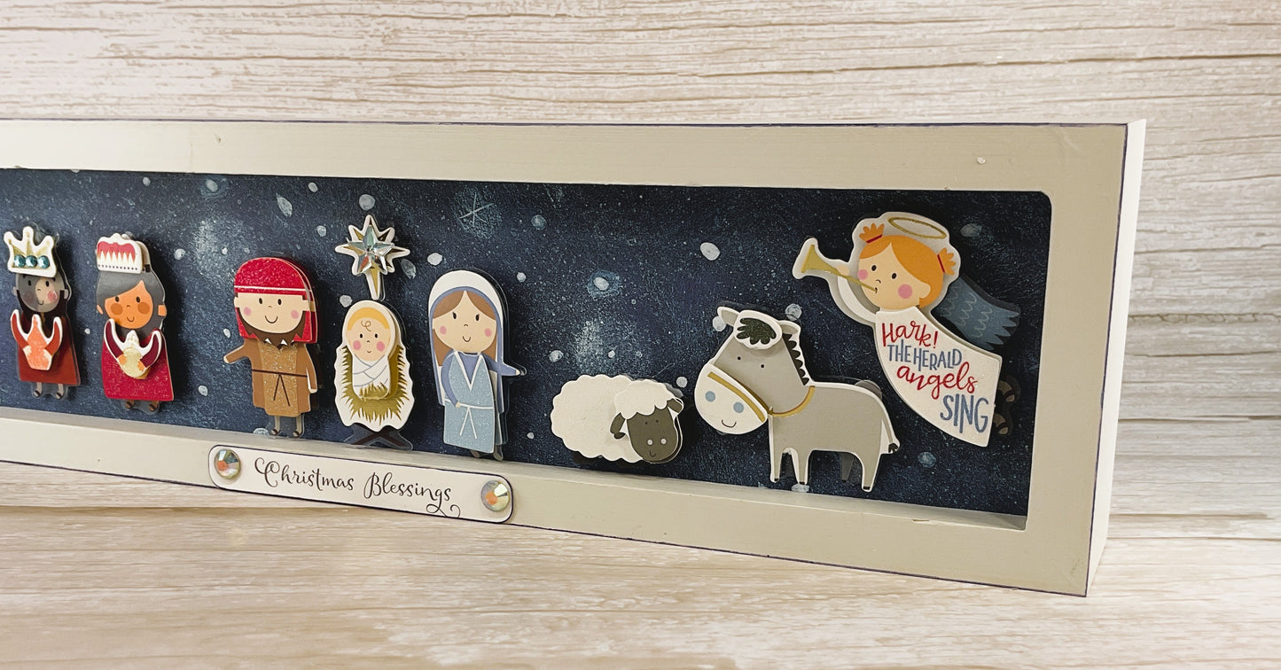 AGSD Christmas Decor - Nativity Scene 3-D Embellishments Inset Sign