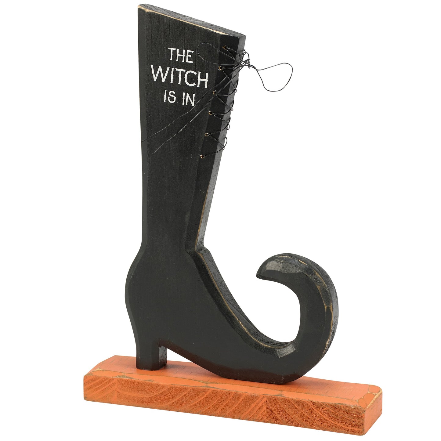 PBK Halloween Decor - Prim Reversible Witch Boot Standing Sitter