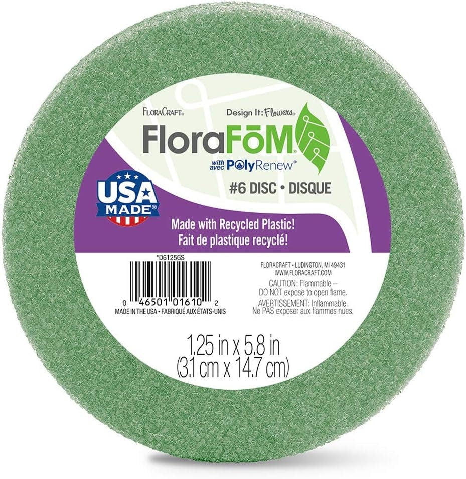 FloralCraft CraftFom Floral Supply - #6 Foam Disc Round Circle 5.8 X 1.25 4pc Set