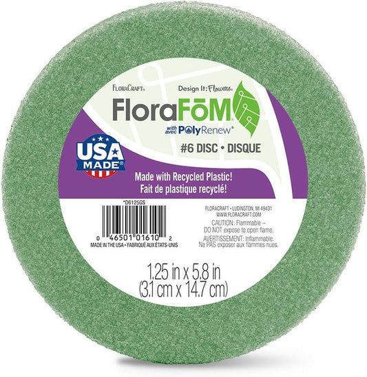 FloralCraft CraftFom Floral Supply - #6 Foam Disc Round Circle 5.8 X 1.25 4pc Set
