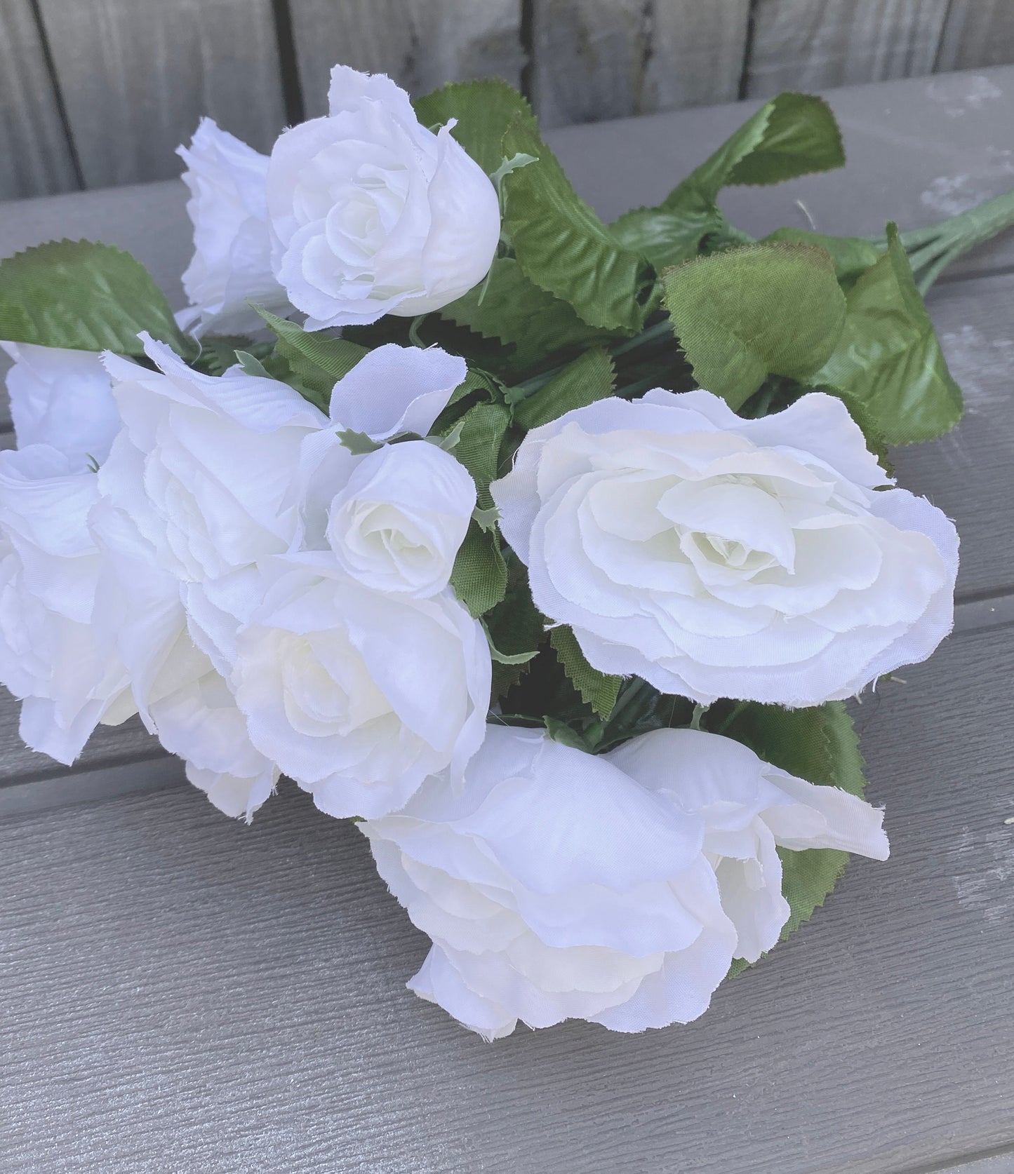 Darice Floral Supply - Cream Off White Small Rose Bush 15inch Tall